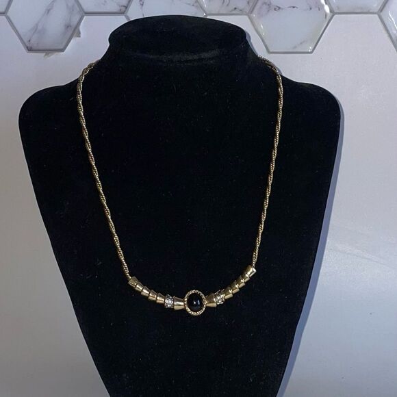 Vintage Pierre Cardin Gold and Black Necklace - Picture 2 of 4